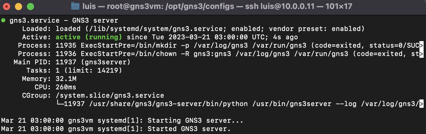 GNS3 server